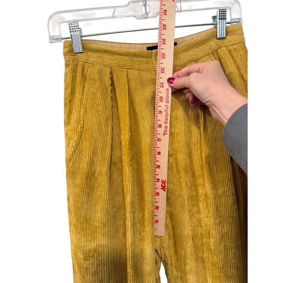 Isabel Marant 2 Fany Velvet Corduroy Pants $660 High Rise Pleated Dusty Yellow - Picture 9 of 15